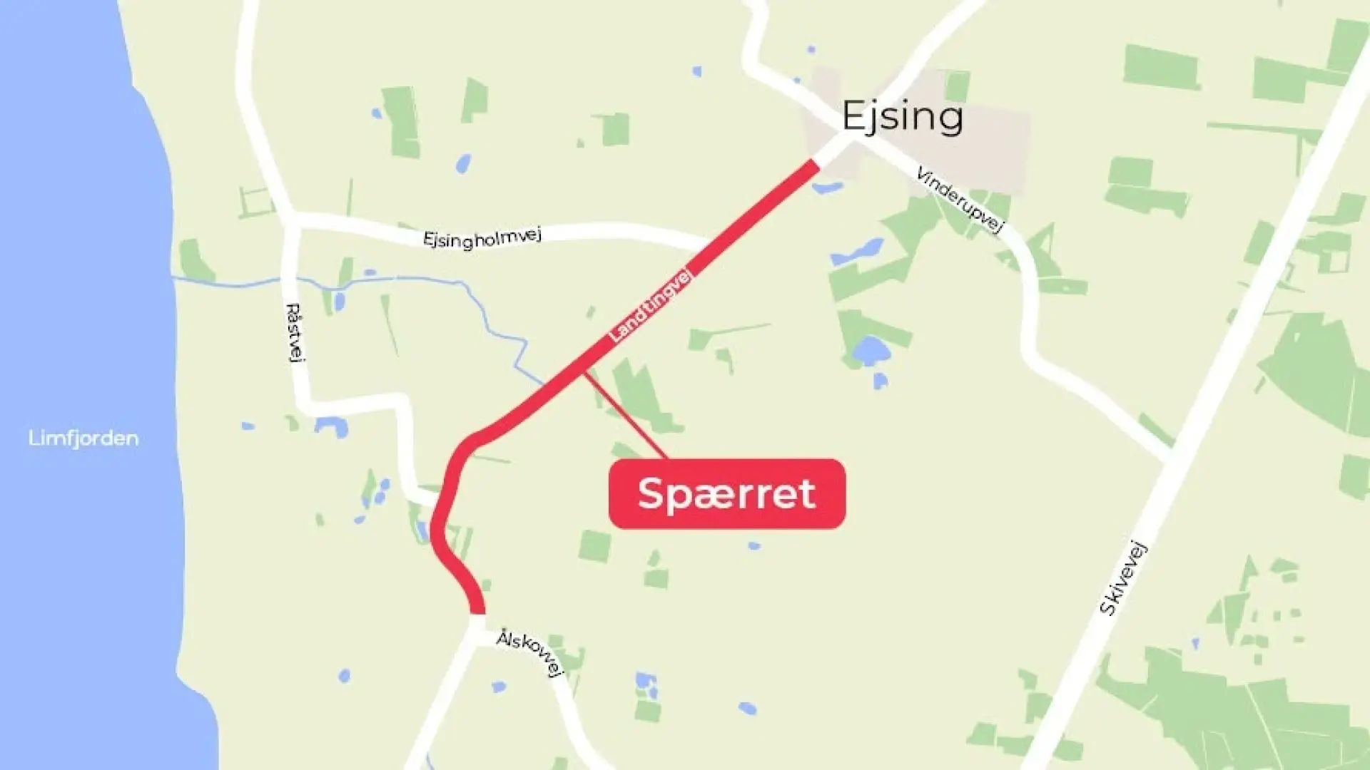 Vej spærres i fire dage