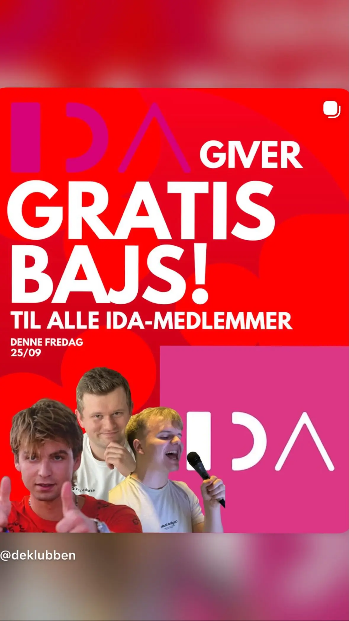 IDA giver gratis bajs til alle IDA-medlemmer