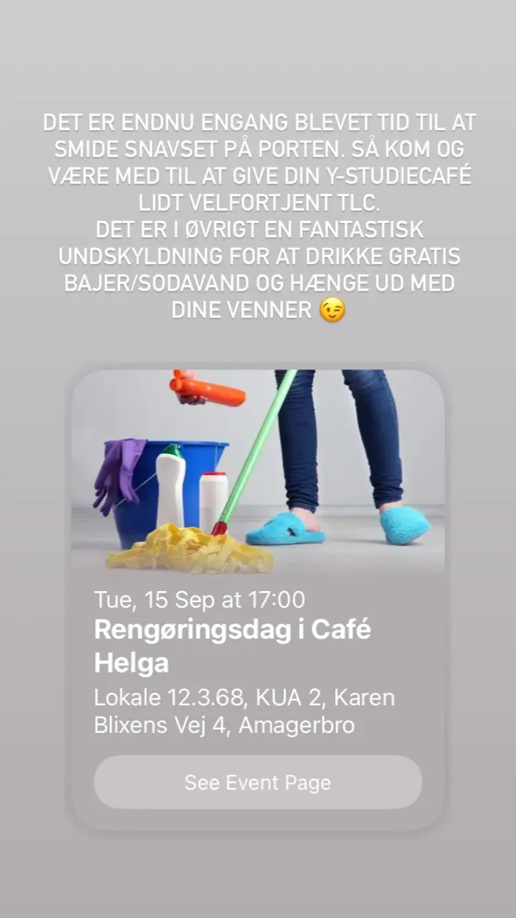 Rengøringsdag i Café Helga