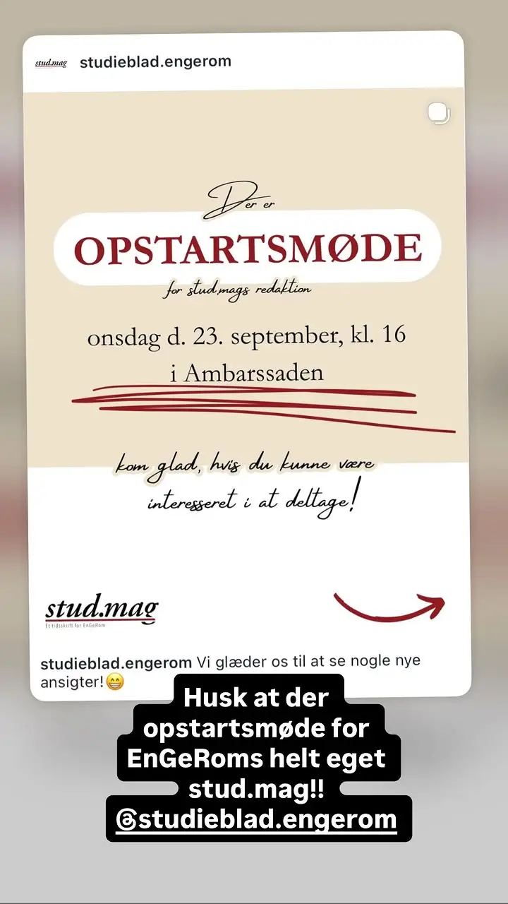 Opstartsmøde for stud.mag's redaktion