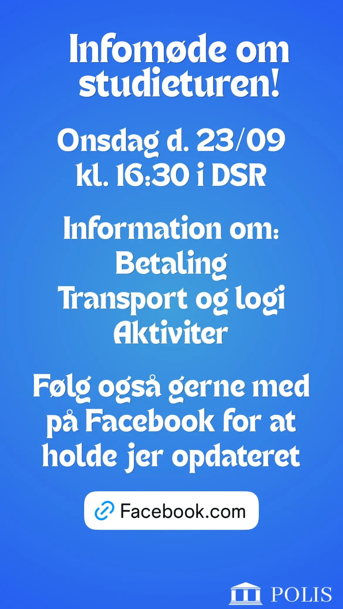 Infomøde om studieturen