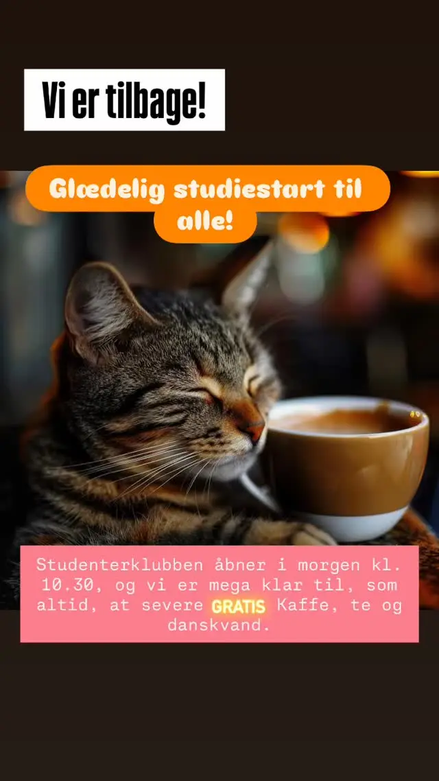 Studenterklubben åbner - Glædelig studiestart!