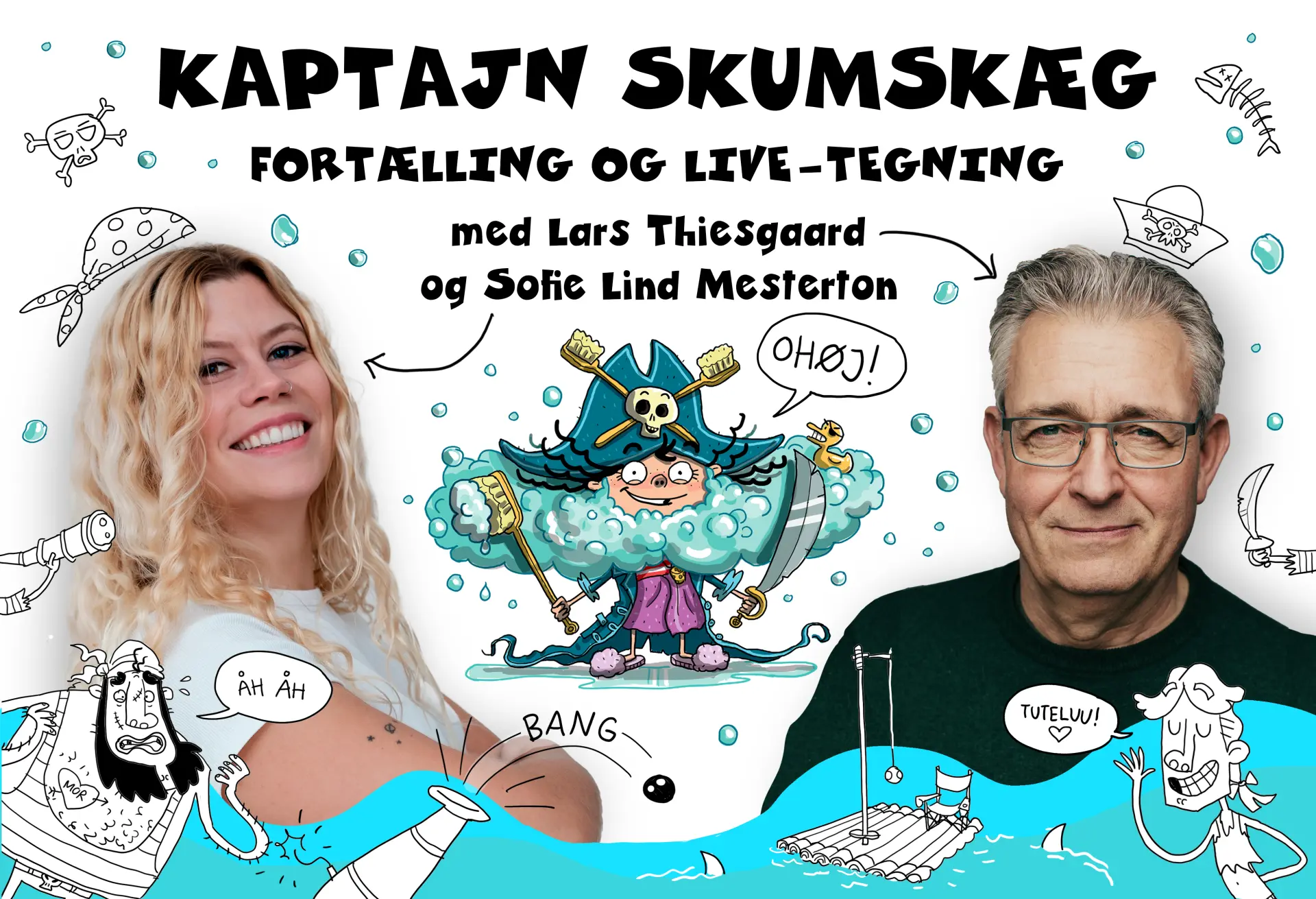 Kaptajn Skumskæg – Fortælling og live-tegning