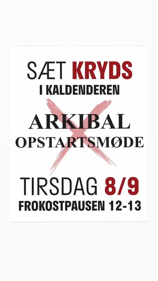 Arkibal Opstartsmøde