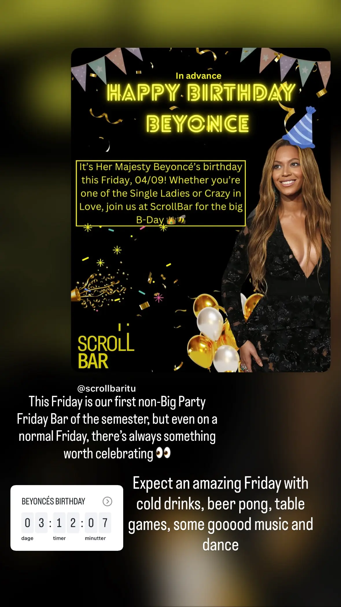 Happy Birthday Beyoncé - Friday Bar