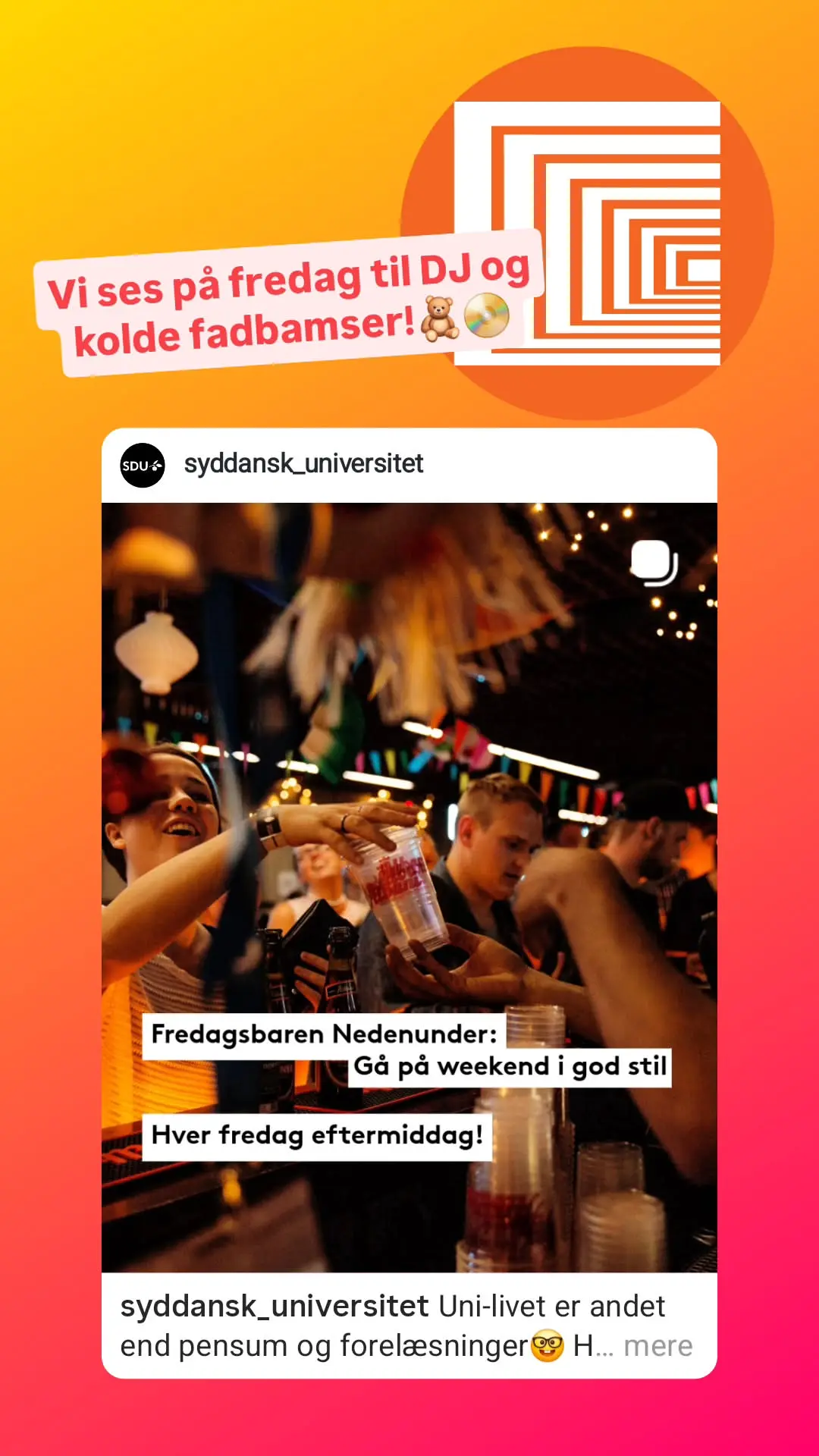 Fredagsbar med DJ og kolde fadbamser