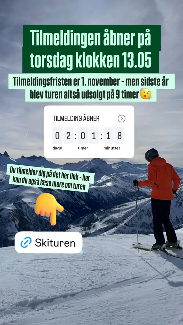 Skituren - Tilmelding åbner