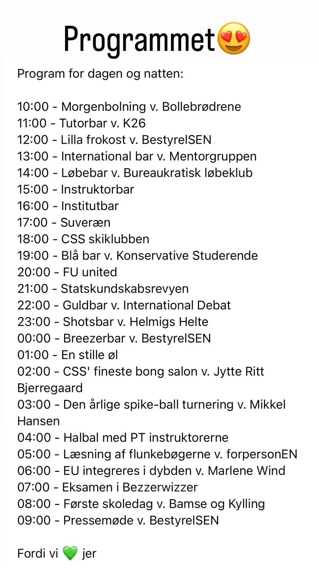 Programmet – Dagen og Natten