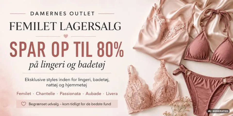 FEMILET LAGERSALG - SPAR OP TIL 80% PÅ LINGERI OG BADETØJ